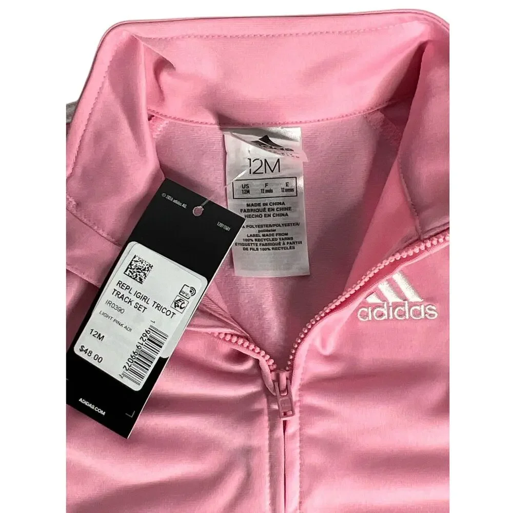Adidas Girls 2 Piece Track Suit 12 month New - Picture 4 of 5